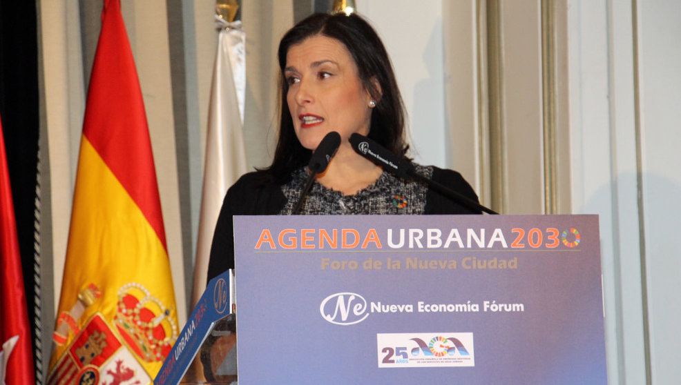 La alcaldesa de Santander, Gema Igual, en la tribuna ‘Agenda Urbana 2030: Foro de la Nueva Ciudad’, dentro del ciclo de desayunos de Nueva Economía Forum