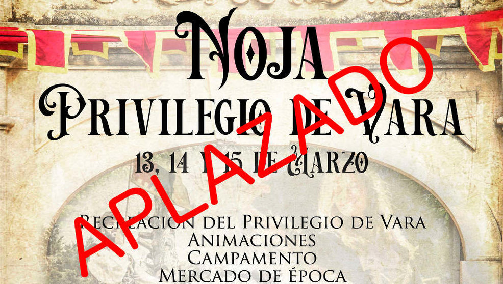 Detalle del cartel del Privilegio de Vara, aplazado por el coronavirus