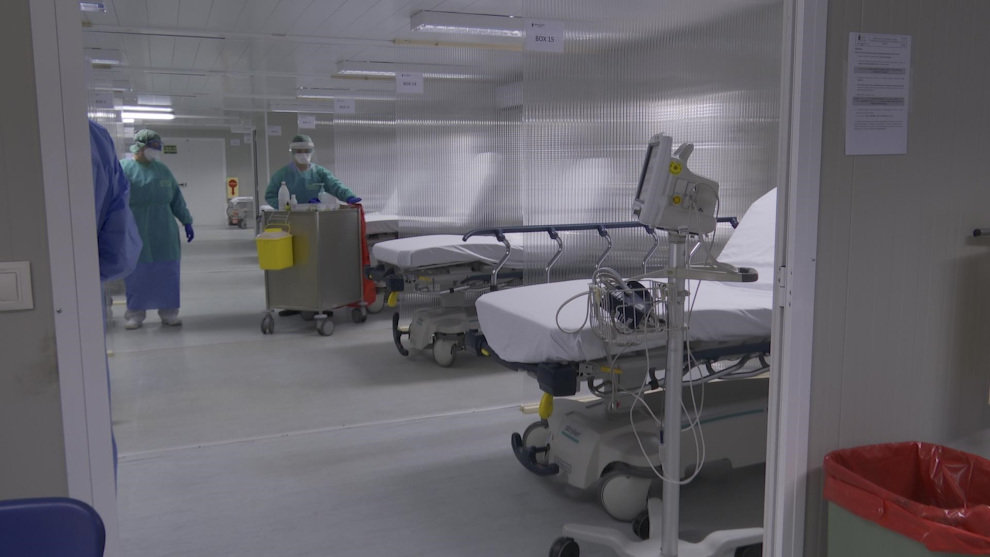 Imagen del puesto externo del triaje avanzando habilitado en el Hospital de Laredo 