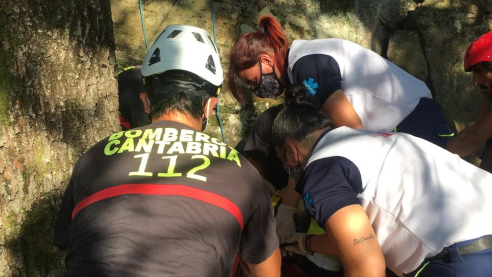 Evacuación del escalador herido