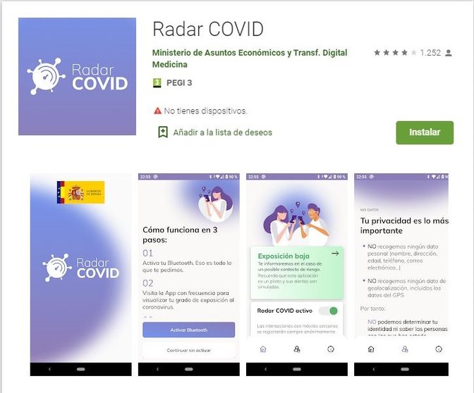 La app Radar COVID-19