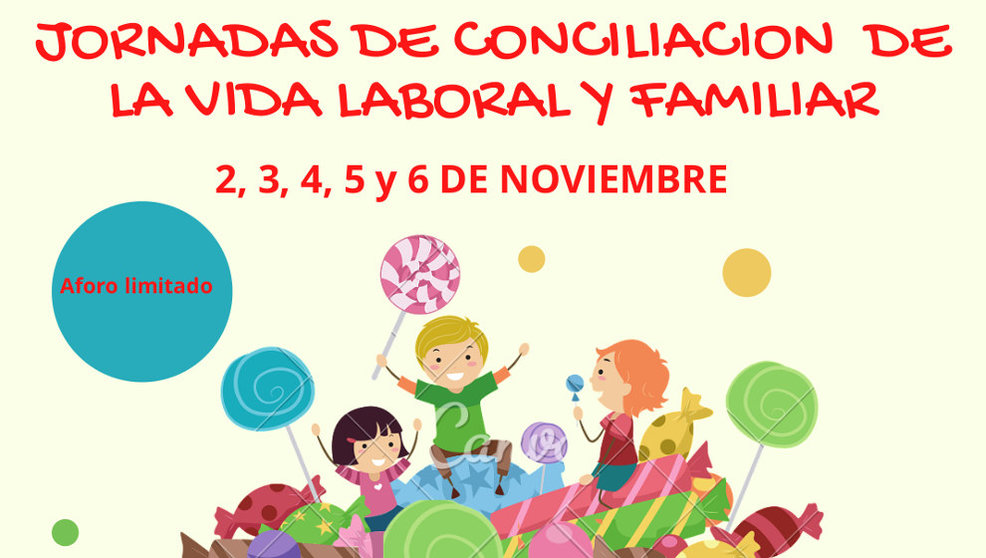 Detalle del cartel de las Jornadas de Conciliación de la Vida Laboral y Familiar de Noja