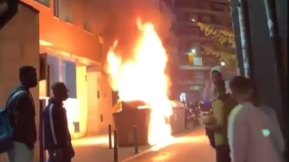 Captura de vídeo difundido por redes sociales de los disturbios en Santander