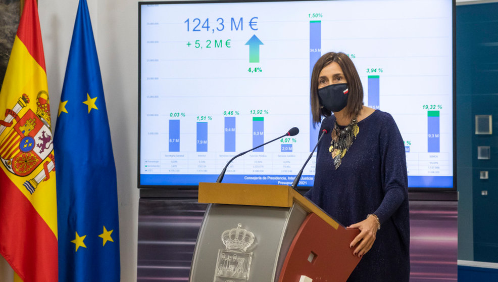 Paula Fernández, consejera de Presidencia y Justicia, presenta los presupuestos de su departamento para 2021 