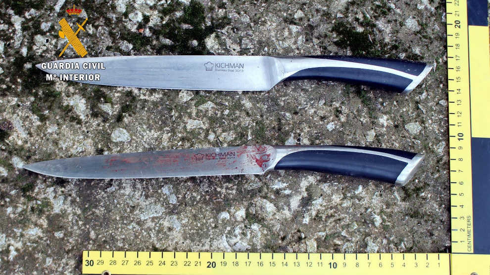 Cuchillos utilizados en el apuñalamiento de Hoznayo