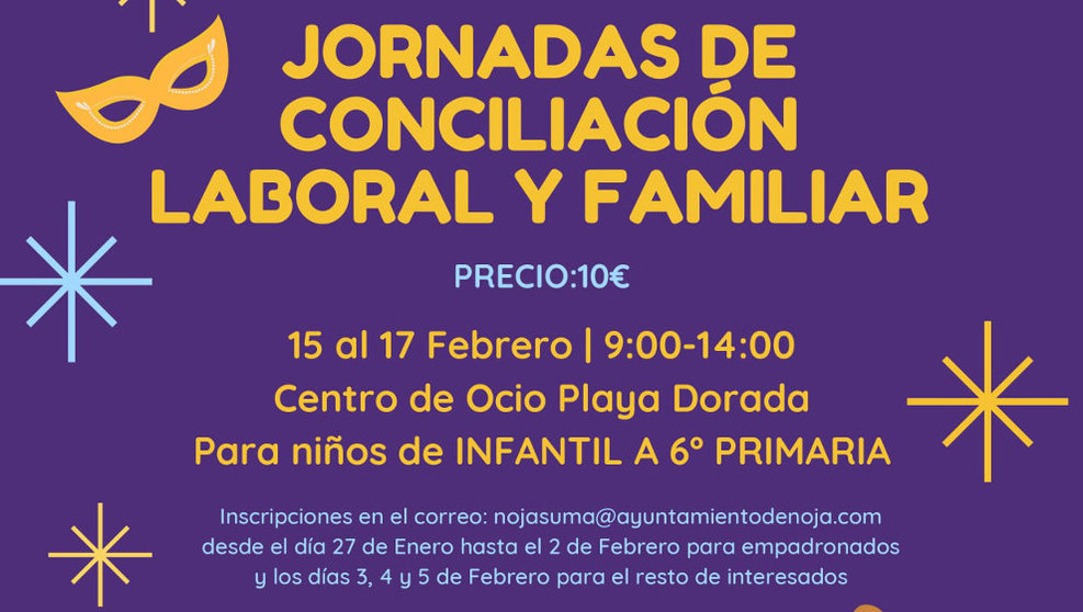 Detalle del cartel de las Jornadas de Conciliación Laboral y Familiar de Noja