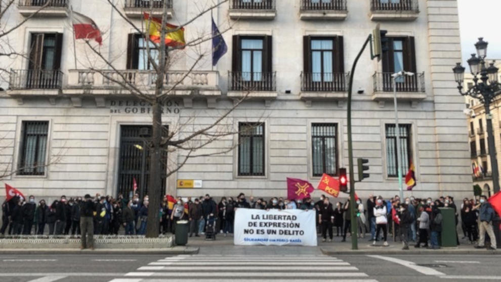 Manifestación en Santander en apoyo al rapero Pablo Hasel
