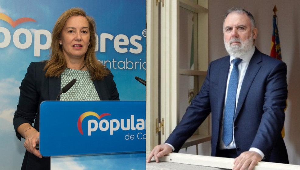 La secretaria autonómica del PP cántabro, María José González Revuleta, y el diputado de los 'populares', Lorenzo Vidal de la Peña