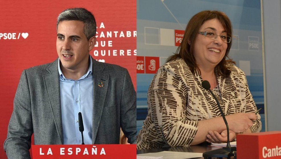 El secretario general del PSOE Cantabria, Pablo Zuloaga, y Judith Pérez