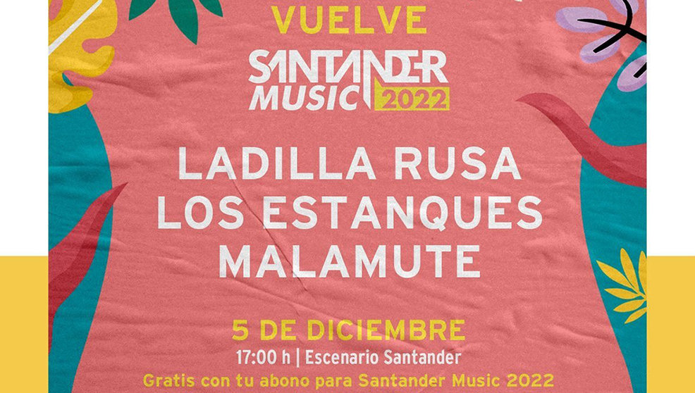 Cartel de los conciertos de Santander Music en Escenario Santander