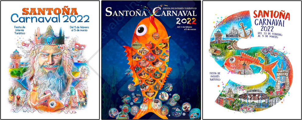 Carteles finalistas del Carnaval de Santoña 2022
