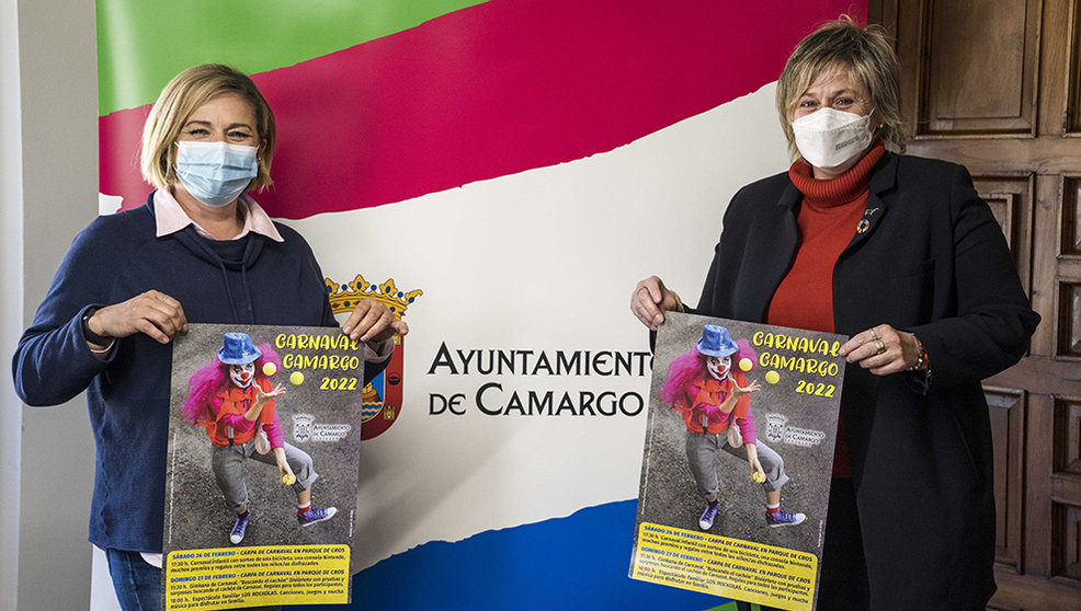 La alcaldesa de Camargo, Esther Bolado, y la concejala de Festejos, Marián Vía, presentan la programación de Carnaval