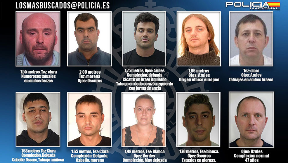 La Policía lanza una campaña con los diez fugitivos más buscados