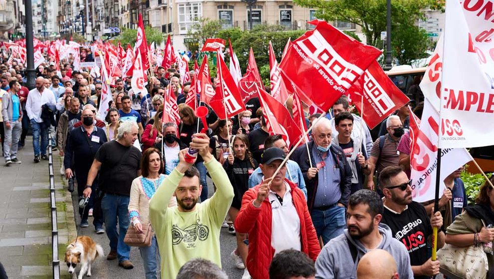 Manifestación de los trabajadores del sector del metal en Cantabria