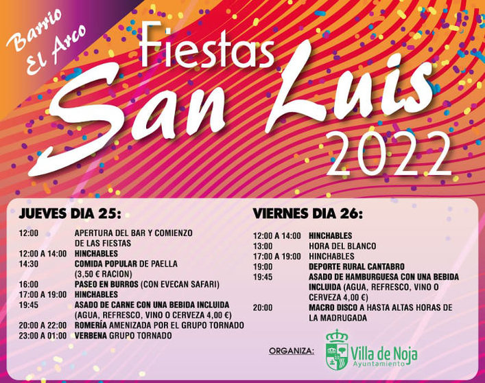 Cartel de las Fiestas de San Luis de Noja