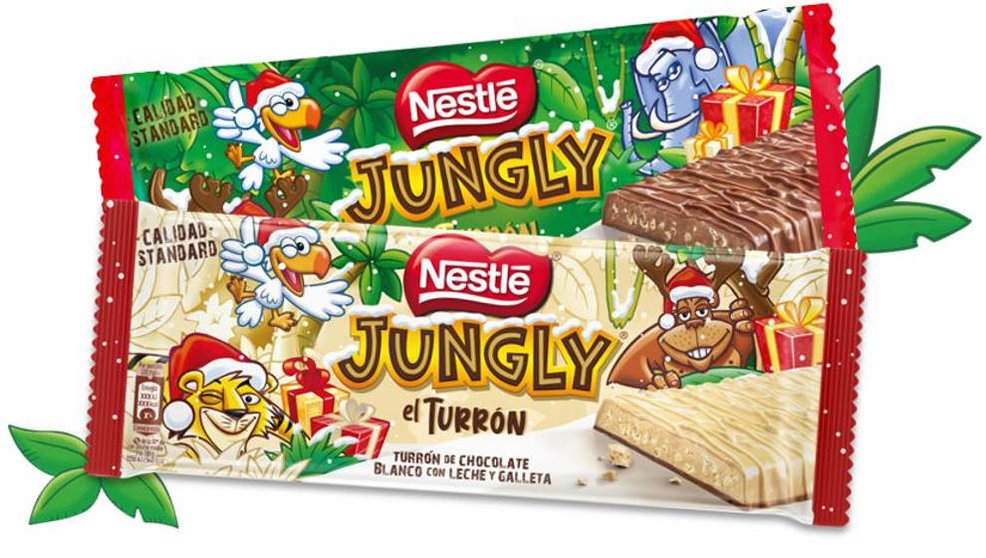 Las dos variedades de turrón Nestlé Jungly de estas navidades