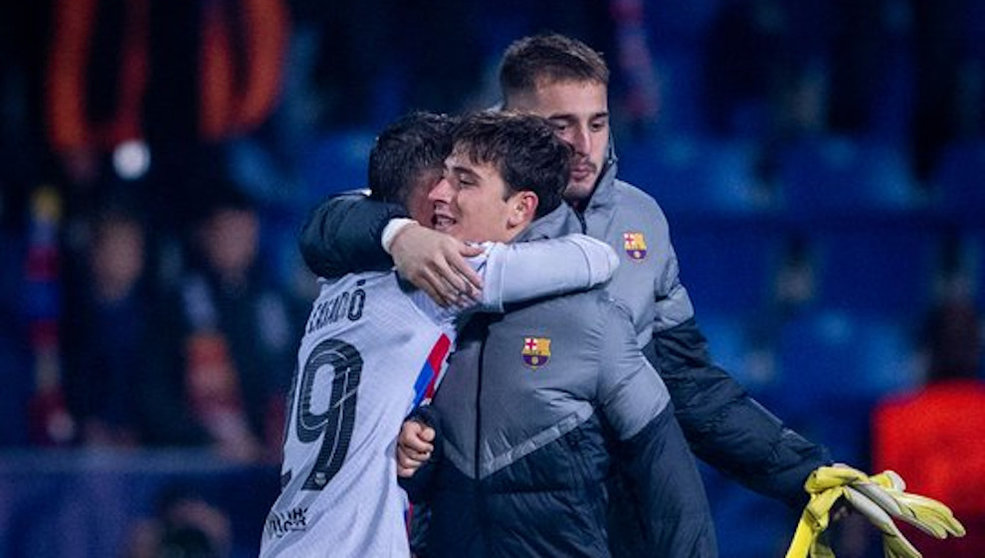 Pablo Torre celebrando la victoria | Foto: FC Barcelona