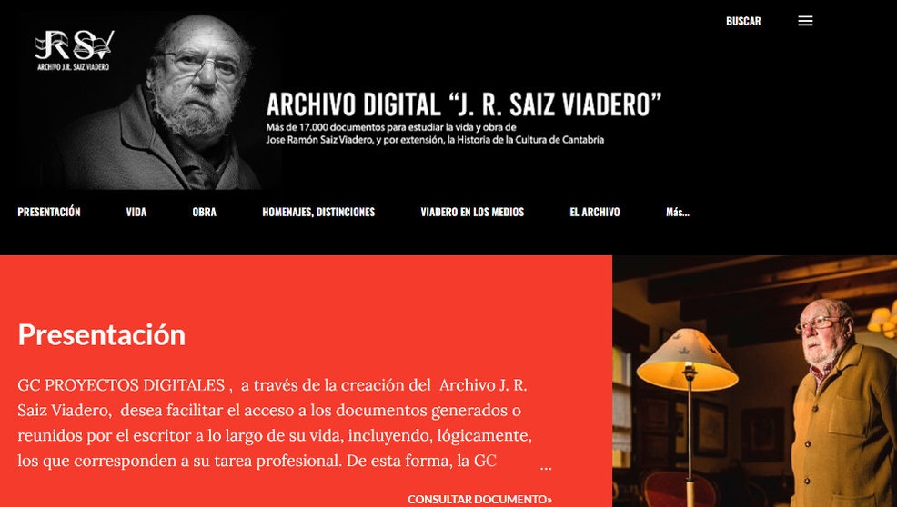Página web del Archivo Dicital 'J. R. Saiz Viadero'