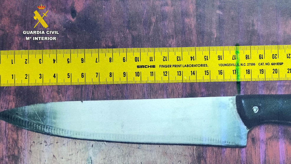 Cuchillo utilizado por un hombre para robar en los establecimientos