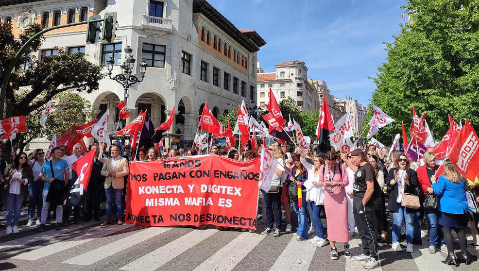 Concentración de trabajadores de Digitex en Santander