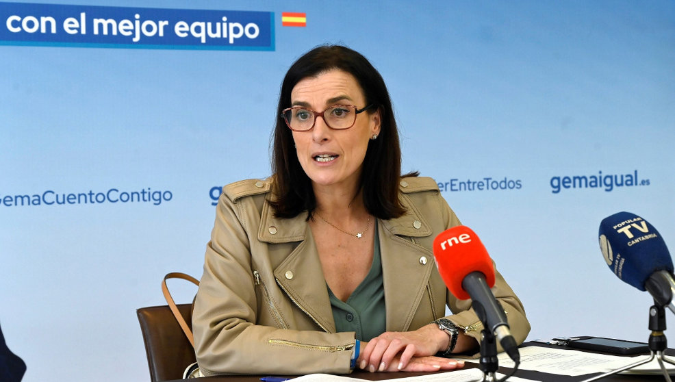 La alcaldesa de Santander, Gema Igual, durante una la rueda de prensa