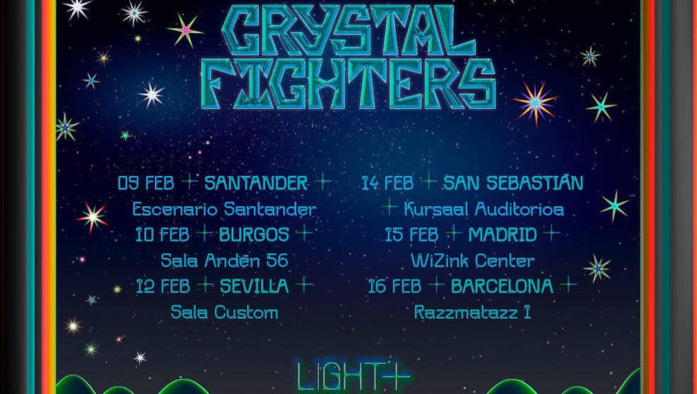 Cartel de la gira de Crystal Fighters por España
