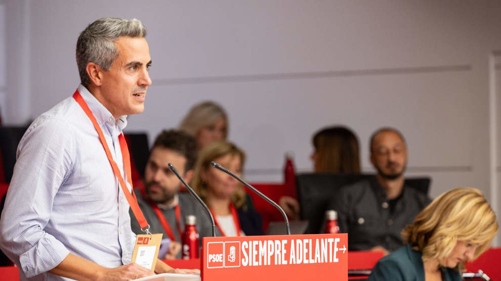 El secretario general del PSC-PSOE y portavoz parlamentario, Pablo Zuloaga, en el Comité Federal del PSOE