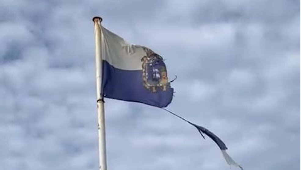 Bandera de Santander en la Virgen del Mar 
