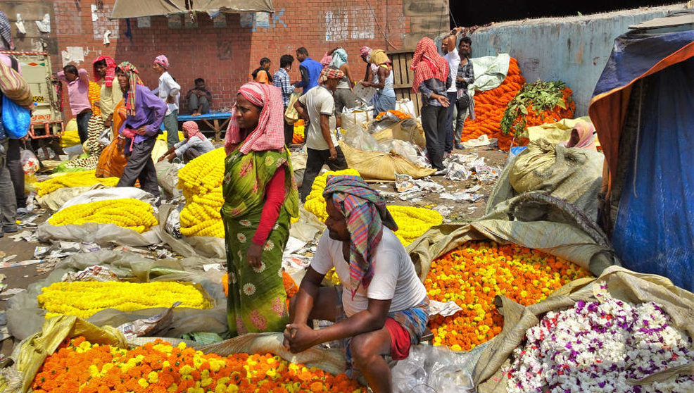 El Mercado de las Flores en Calcuta
