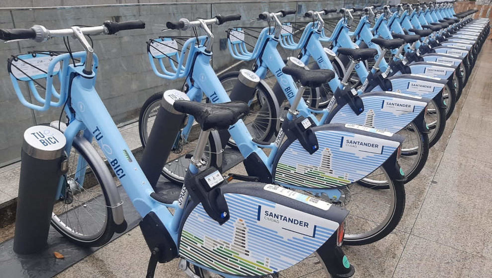 Bicicletas eléctricas del nuevo servicio de alquiler de Santander