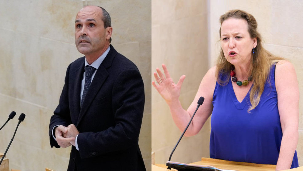 Los portavoces de PP y Vox en el Parlamento de Cantabria, Juan José Alonso y Leticia Díaz