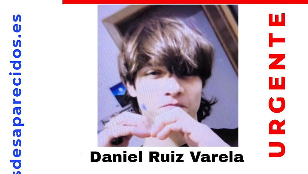 Detalle del cartel de alerta de SOS Desparecidos por el chico de Torrelavega de 19 años