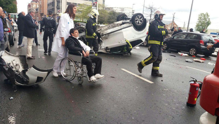 Accidente en la calle Marqués de la Hermida de Santander