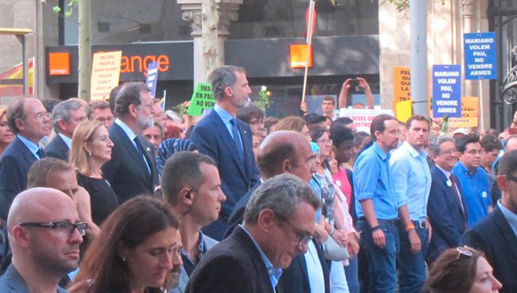 Un instante de la manifestación de Barcelona