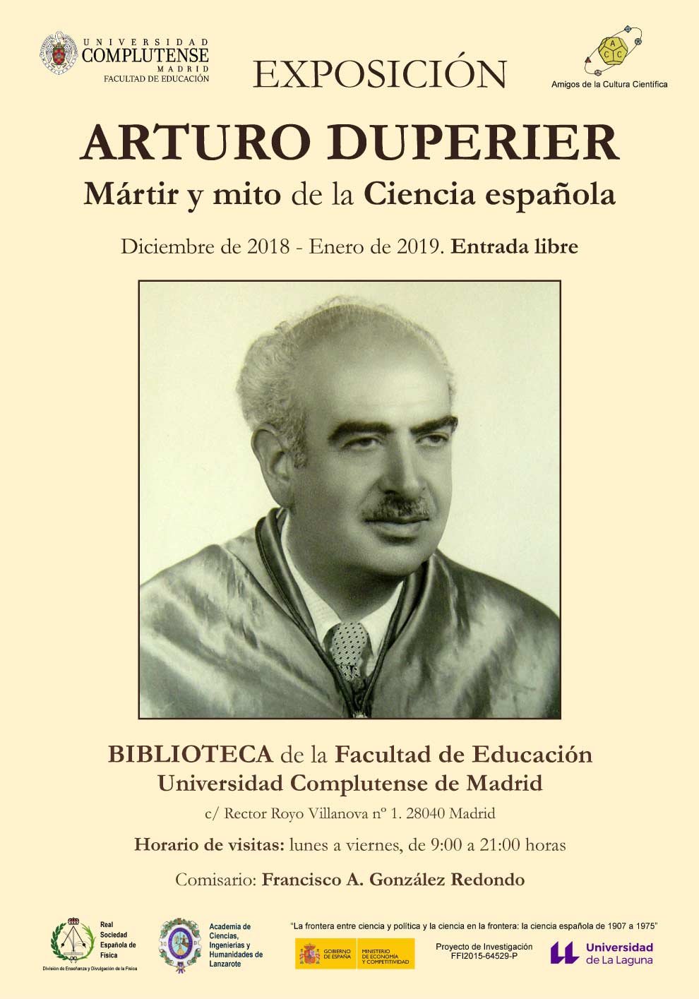 Cartel de la exposición de Arturo Duperier en la UCM