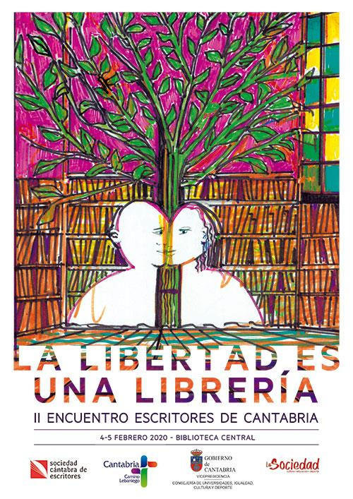 Cartel del II Encuentro de Escritores de Cantabria realizado por 
