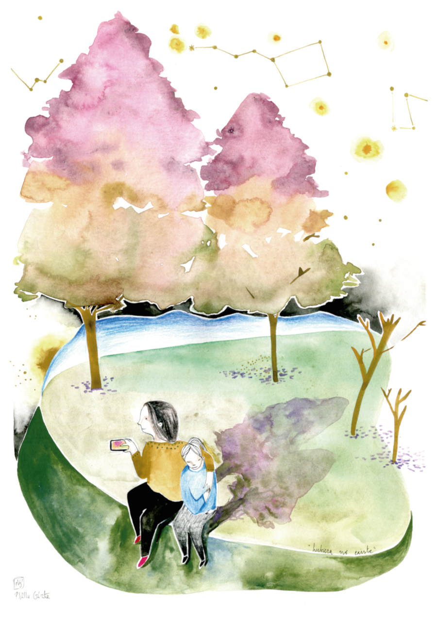 Ilustración de la artista Paula Vallar que refleja la historia de Lucila